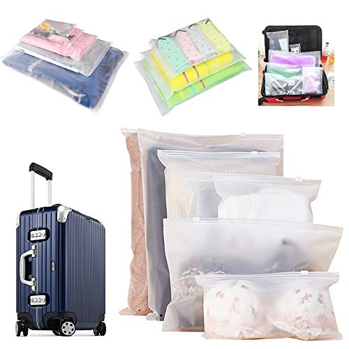 16Pcs Organizadores de Embalaje de Viaje, Bolsas de Almacenamiento de Viaje para ropa Multifuncional Impermeable Transparente Bolsa de Cosméticos Ropa Interior Zapatos Embalaje Conjunto de Bolsa