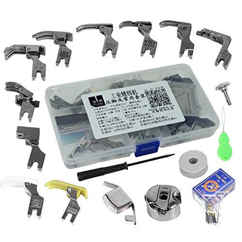 17pcs Piezas Prensatelas Accesorios, Multifuncionales Piezas de la máquina de coser industrial presiona los accesorios y el caso del pie de presión Presser 17pcs Piezas Prensatelas Accesorios, Multifuncionales Piezas de la máquina de coser industrial presiona los accesorios y el caso del pie de presión Presser