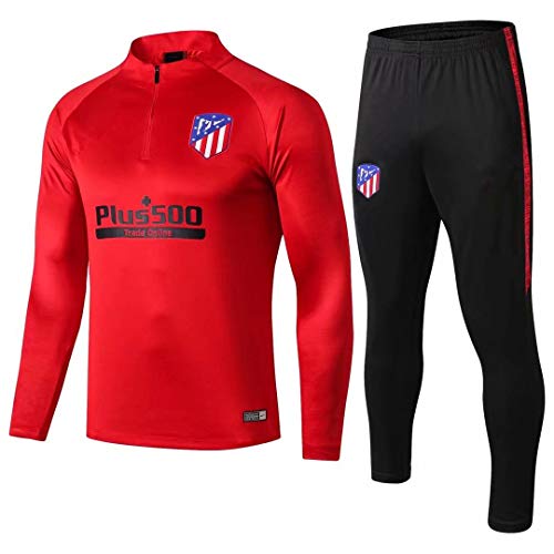 18-19 Atlético de Madrid Manga Larga, Traje de Entrenamiento, Traje de fútbol Informal, Traje, Ropa Deportiva Casual para Hombres @ Photo Color_M