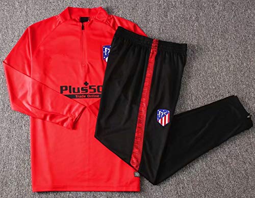 18-19 Atlético de Madrid Manga Larga, Traje de Entrenamiento, Traje de fútbol Informal, Traje, Ropa Deportiva Casual para Hombres @ Photo Color_XL