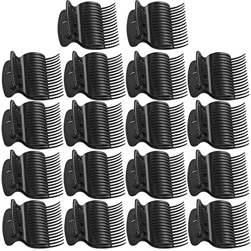 18 Piezas Clips de Rodillo Caliente Clips de Garra de Plástico para Rizador de Pelo Clips de Repuesto para Rodillos de Pequeño Mediano Grande y Jumbo (Negro)