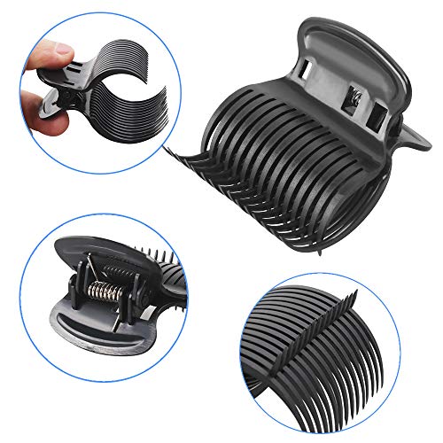 18 Piezas Clips de Rodillo Caliente Clips de Garra de Plástico para Rizador de Pelo Clips de Repuesto para Rodillos de Pequeño Mediano Grande y Jumbo (Negro)