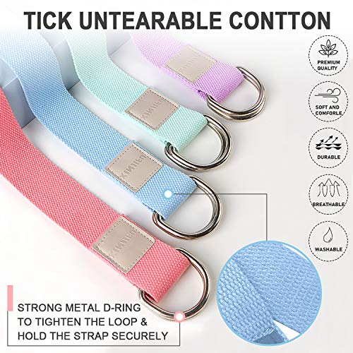 183 cm Correa para Yoga, Algodon Correas de Yoga Ajustable, Cinturón para Estiramientoscon Hebilla Metal D-Anillos para Ejercicios para Ejercicios de Estiramiento, Fitness y Pilates,2pcs (rojo y azul) 183 cm Correa para Yoga, Algodon Correas de Yoga Ajustable, Cinturón para Estiramientoscon Hebilla Metal D-Anillos para Ejercicios para Ejercicios de Estiramiento, Fitness y Pilates,2pcs (rojo y azul)