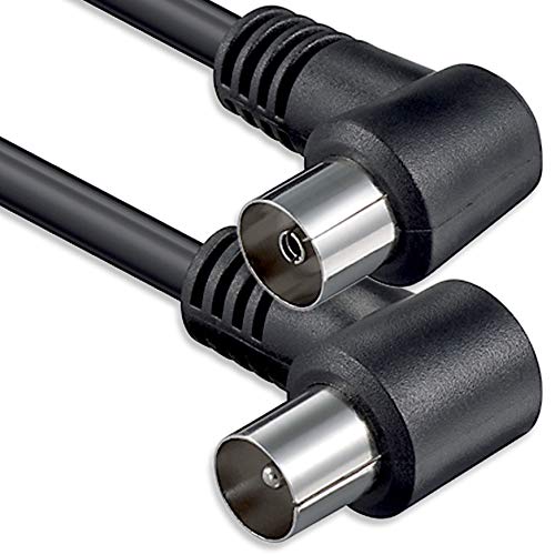 1aTTack - Cable coaxial para antena (conector coaxial F a conector coaxial F, doble apantallamiento, 80 db)