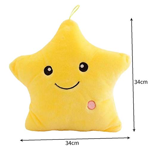 1pc Luminoso Creativo Almohada Estrellas Relleno de la Felpa del Juguete de luz LED Que Brilla intensamente Colorido Cojín Regalos de cumpleaños para niños Juguetes para niñas