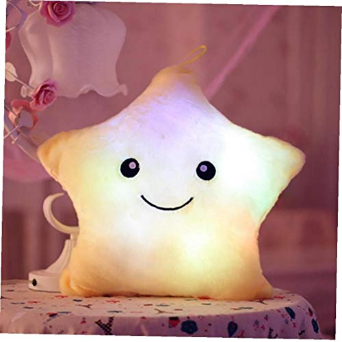 1pc Luminoso Creativo Almohada Estrellas Relleno de la Felpa del Juguete de luz LED Que Brilla intensamente Colorido Cojín Regalos de cumpleaños para niños Juguetes para niñas