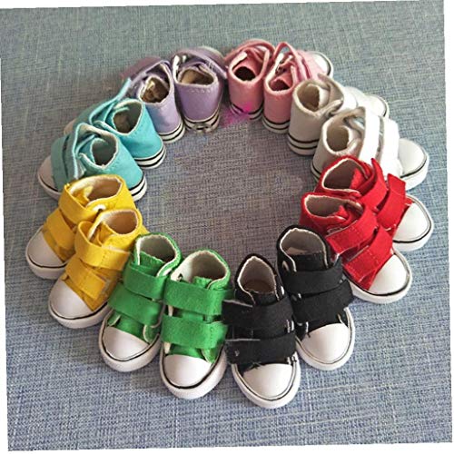 1pc Shoes, De 7,5 Cm De Velcro Lienzo Muñeca Botas, Mini Zapata De 60cm (Color Azar) De La Muñeca