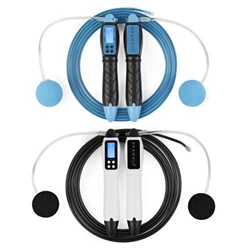 2 Cuerdas de Saltar Digitales, Ajustable- sin Cable Cuerda de Velocidad con Pantalla LCD Contador de calorías| Ideal para Crossfit, MMA Boxeo, Fitness, Ejercicio| Casa o Gimnasio Entrenamiento. 2 Cuerdas de Saltar Digitales, Ajustable- sin Cable Cuerda de Velocidad con Pantalla LCD Contador de calorías| Ideal para Crossfit, MMA Boxeo, Fitness, Ejercicio| Casa o Gimnasio Entrenamiento.