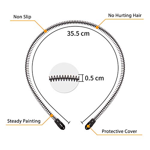 2 Paquetes Diadema Atrás Peinda, Diadema de Metal Negra de Moda, Diadema de Unisex, Diadema Antideslizante, Accesorios de Pelo Elásticos para Yoga Deportes al Aire Libre (Resorte Pequeño) 2 Paquetes Diadema Atrás Peinda, Diadema de Metal Negra de Moda, Diadema de Unisex, Diadema Antideslizante, Accesorios de Pelo Elásticos para Yoga Deportes al Aire Libre (Resorte Pequeño)