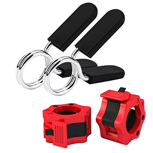 2 Par Abrazaderas de Topes para Barras, 30 mm Collares de Resorte Abrazaderas, Pinza de Resorte Clips de Cuello Barra de Pesas para Gimnasio Fitness Entrenamiento Levantamiento de Pesas