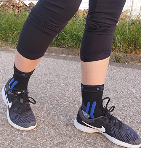 2 Pares Calcetines running tecnicos, calcetines de deporte (Negro, L)