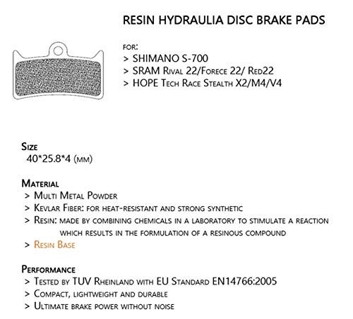 2 pares de pastillas de freno de bicicleta de montaña PARA Hope Tech Evo V4 Pastillas de disco de bicicleta Frenos de bicicleta