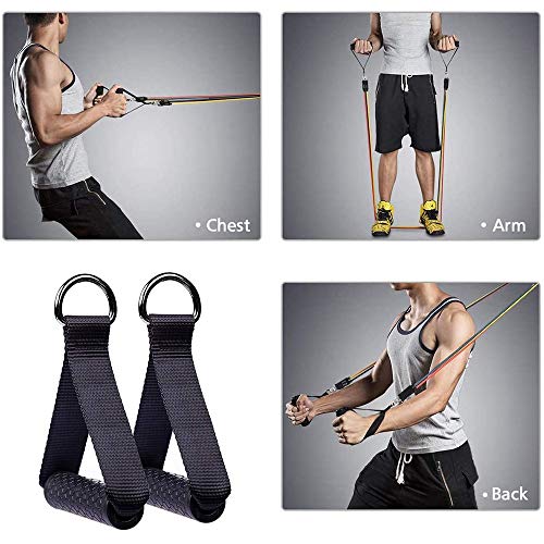 2 Piezas Mango de Resistencia para Ejercicios, Asa de Ejercicio para Máquina de Cable, Nylon Cuerda Tríceps Manija, para Gimnasio Yoga Entrenamiento de Fuerza Entrenamiento