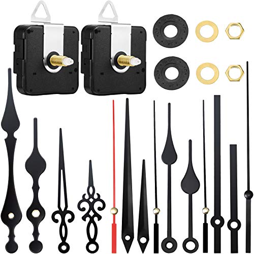 2 Piezas Mecanismo de Movimiento de Reloj de Eje Largo y Alto Torque con 5 Diferentes Pares de Manecillas para DIY Reparación de Reloj Reemplazo de Piezas 2 Piezas Mecanismo de Movimiento de Reloj de Eje Largo y Alto Torque con 5 Diferentes Pares de Manecillas para DIY Reparación de Reloj Reemplazo de Piezas