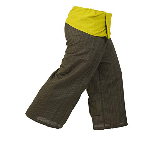 2 tonos Pescador Pantalones Tailandeses Pantalones Tamaño Libre Yoga Algodón (1101)