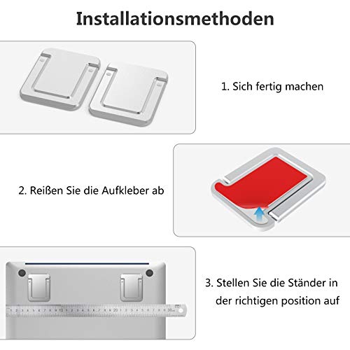 (2 Unidades) Soporte para Ordenador Portátil, Mini Sporte para Laptop para Aluminium Compatible con MacBook Air Pro, Dell XPS, HP, Lenovo y todos los portátiles