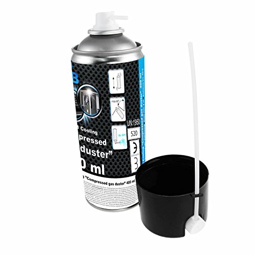 2 x AAB PC Spray Limpiador 400ml para Limpiar Teclados, Ordenadores, Copiadoras, Equipos Eléctricos, Spray Duster, Ideal para la Eliminación de Polvo, Aire Comprimido, Spray Botella, Soplador