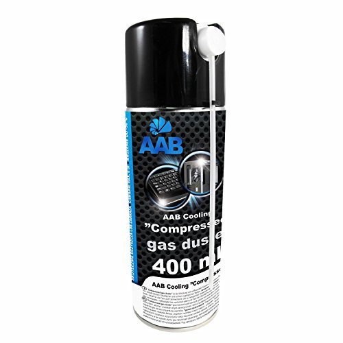 2 x AAB Spray de Aire Comprimido 400ml - Limpiar Teclados, Ordenadores, Copiadoras, Cámaras, Impresoras y Otros Equipos Eléctricos, Efectividad Limpieza sin CFC's, Eliminación de Polvo, Limpiar PC