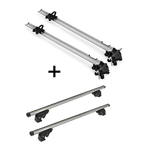 2 x portabicicletas Bike Pro + bacas VDPLION1 Compatible con Renault Laguna I Station Wagon (5 Puertas) 96-01