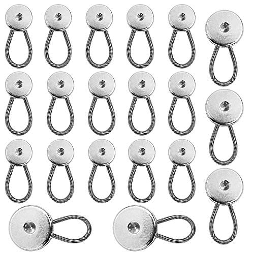 20 extensores de cuello de metal flexible FineGood para pantalones de camisa de vestir, color plateado