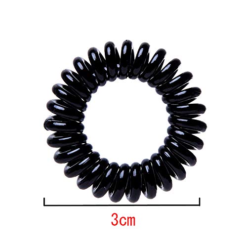 20 gomas de pelo en espiral, cable de teléfono haargummi, elásticas, espiral, cable de teléfono anti puntas abiertas, goma trenzada, fitness, cinta para el pelo, espiral, para mujer y niña, 3cm