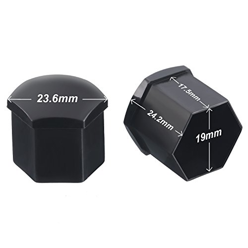 20 Piezas Tapa de Tuerca de Rueda Universal Cubierta de Tuerca de Neumático con Herramienta de Removedor Set para Coches (Negro, 19 mm) 20 Piezas Tapa de Tuerca de Rueda Universal Cubierta de Tuerca de Neumático con Herramienta de Removedor Set para Coches (Negro, 19 mm)