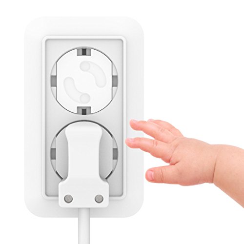 [20 unidades] infantil para enchufes con mecanismo de giro, canwn enchufe Copia de seguridad para bebés y niños Seguridad Infantil Protector de enchufe, color blanco