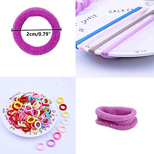 200 Piezas gomas pelo niña pequeñas de Pelo Coloridas para Niñas Mini Bandas de Goma Elásticas para el Cabello para Bebés Coleteros