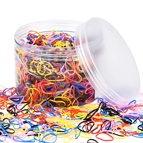 2000 piezas Goma de Pelo Mini bandas Multicolor Lazo de Pelo Elástico Banda de Goma para Niñas Bebés, Especialmente para Niñas Pequeñas