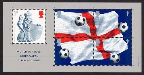 2002 de balón de fútbol diseño del mundial de hoja en miniatura No. 16 - Royal Mail de sello 2002 de balón de fútbol diseño del mundial de hoja en miniatura No. 16 - Royal Mail de sello