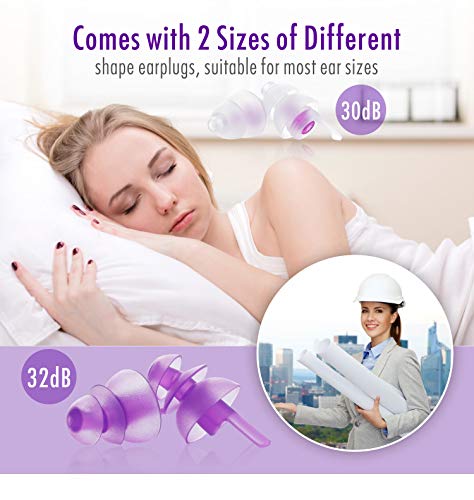 【2019 Nuevo diseño】 Tapones para los oídos para Dormir, Hearprotek 2 Pares Protección Auditiva Tapones(32db & 30db) para reducción de Ruido, Traviesas Laterales, ronquidos, Viajes, Trabajo 【2019 Nuevo diseño】 Tapones para los oídos para Dormir, Hearprotek 2 Pares Protección Auditiva Tapones(32db & 30db) para reducción de Ruido, Traviesas Laterales, ronquidos, Viajes, Trabajo