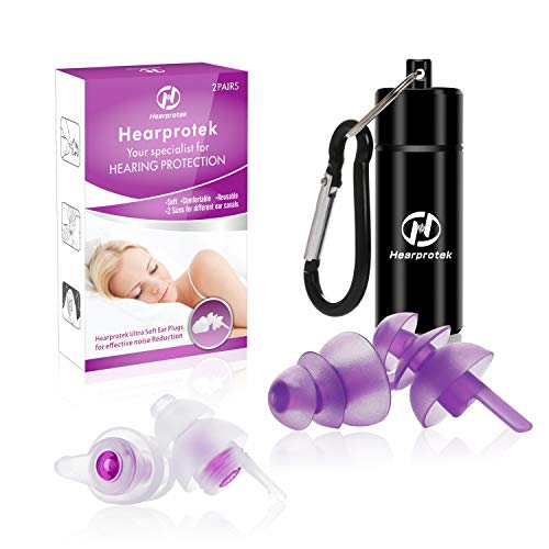 【2019 Nuevo diseño】 Tapones para los oídos para Dormir, Hearprotek 2 Pares Protección Auditiva Tapones(32db & 30db) para reducción de Ruido, Traviesas Laterales, ronquidos, Viajes, Trabajo 【2019 Nuevo diseño】 Tapones para los oídos para Dormir, Hearprotek 2 Pares Protección Auditiva Tapones(32db & 30db) para reducción de Ruido, Traviesas Laterales, ronquidos, Viajes, Trabajo