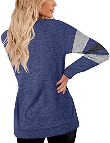 2020 Camiseta Informal de Cuello Redondo con Costura de Manga Larga para Mujer 2020 Camiseta Informal de Cuello Redondo con Costura de Manga Larga para Mujer