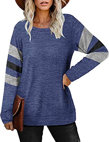 2020 Camiseta Informal de Cuello Redondo con Costura de Manga Larga para Mujer 2020 Camiseta Informal de Cuello Redondo con Costura de Manga Larga para Mujer