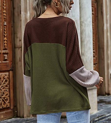 2020 Nueva Camiseta Informal De Manga Larga con Estampado De Gofres En Contraste De Color para Mujer 2020 Nueva Camiseta Informal De Manga Larga con Estampado De Gofres En Contraste De Color para Mujer