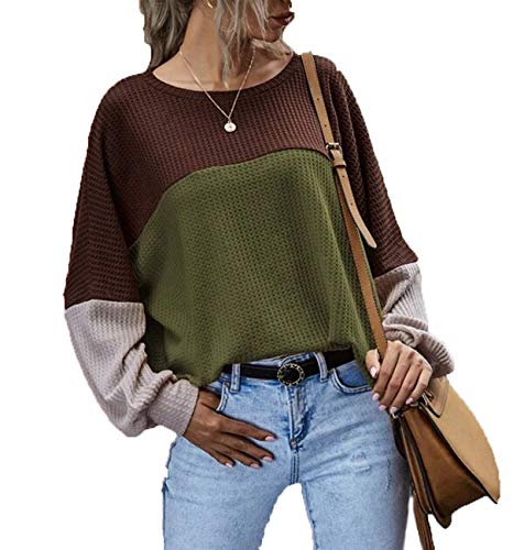 2020 Nueva Camiseta Informal De Manga Larga con Estampado De Gofres En Contraste De Color para Mujer 2020 Nueva Camiseta Informal De Manga Larga con Estampado De Gofres En Contraste De Color para Mujer