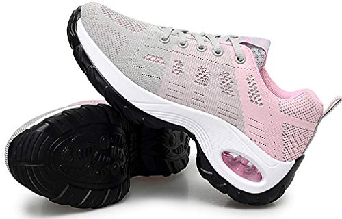 2020 Zapatos cuña Mujer Zapatillas de Deportivas Plataforma Mocasines Primavera Verano Planas Ligero Tacon Sneakers Cómodos Zapatos para Mujer Negro Gris Blanco