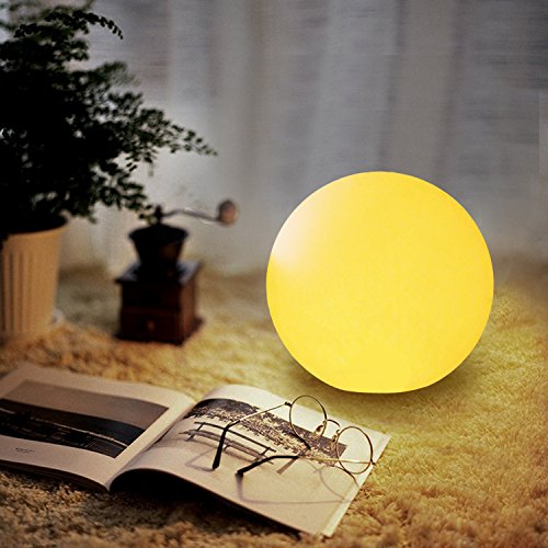 20cm Lámpara Bola LED, Luz Nocturna Infantil Recargable, 8 Brillo Regulables - 16 Colores RGB Ajustables - 4 Modos de Color-cambiante, Lámpara de Mesa Luz de Noche Pilas para Bebé Niños Cuarto