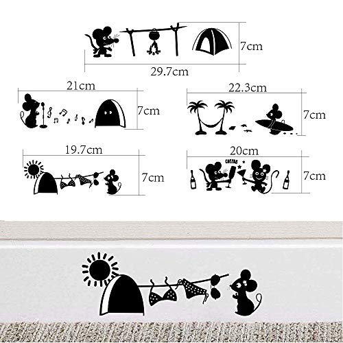 20pcs Pegatinas Pared para Interruptor de Luz Enchufes Rodapié Vinilos Pared Gatos Ratón Stickers Adhesivos Decorativos Habitación Dormitorio Salón