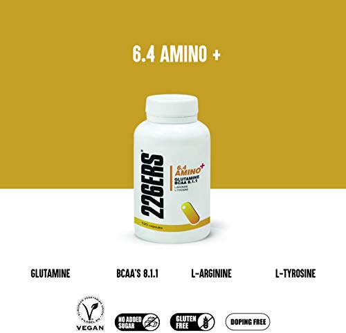 226ERS 6.4 Amino+ Aminoácidos con Glutamina, BCAA 8:1:1, L-Arginina y L-Tirosina - 120 cápsulas