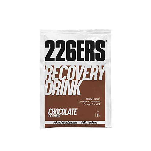226ERS Recovery Drink Monodosis, Recuperador Muscular con Proteína Whey, Creatina, Hidratos de Carbono, Triglicéridos y L-Arginina, Chocolate - 15 unidades x 50 gr