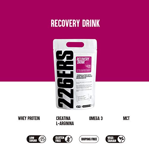 226ERS Recovery Drink, Recuperador Muscular con Proteína Whey, Creatina, Hidratos de Carbono, Triglicéridos y L-Arginina, Fresa - 1000 gr