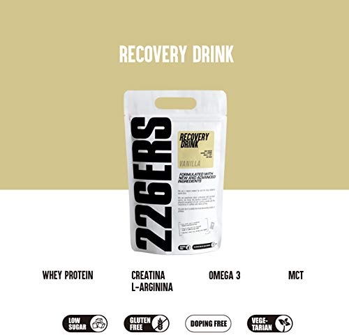 226ERS Recovery Drink, Recuperador Muscular con Proteína Whey, Creatina, Hidratos de Carbono, Triglicéridos y L-Arginina, Vainilla - 1000 gr