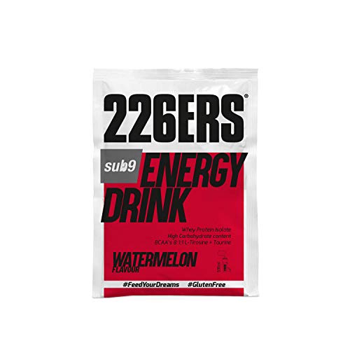 226ERS Sub9 Energy Drink Monodosis, Bebida Energética con Proteína Whey, BCAAs, Amilopectina, Taurina y L-Carnitina, Sandía - 15 unidades x 50 gr
