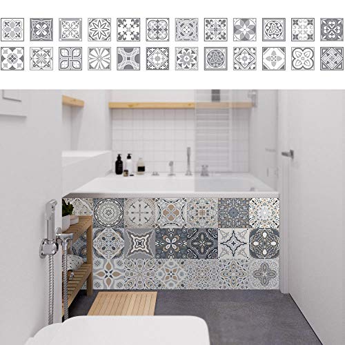 24 Pegatinas para Azulejos de Pared, Adhesivo de Pared, Pegatinas de Baldosas, Calcomanías Autoadhesivas de Vinilo para Cocina, Sala de Estar, Baño, Decoración del Hogar, 20 x 20cm