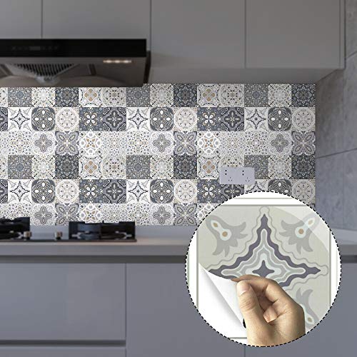 24 Pegatinas para Azulejos de Pared, Adhesivo de Pared, Pegatinas de Baldosas, Calcomanías Autoadhesivas de Vinilo para Cocina, Sala de Estar, Baño, Decoración del Hogar, 20 x 20cm