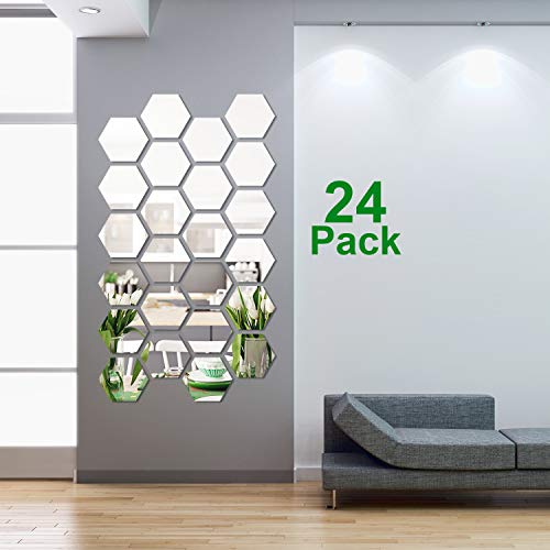 24 Piezas de Espejo de Acrílico Desmontable Pegatina de Pared Adornos Decoración para Hogar Sala de Estar Dormitorio (Estilo 3) 24 Piezas de Espejo de Acrílico Desmontable Pegatina de Pared Adornos Decoración para Hogar Sala de Estar Dormitorio (Estilo 3)