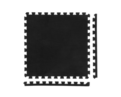 24 x Negro Colchonetas, Suelo para Gimnasio, EVA Puzzle 60cm x 60cm x12mm con Reverso Antideslizante, Certificacion Libre De Toxicos 24 x Negro Colchonetas, Suelo para Gimnasio, EVA Puzzle 60cm x 60cm x12mm con Reverso Antideslizante, Certificacion Libre De Toxicos