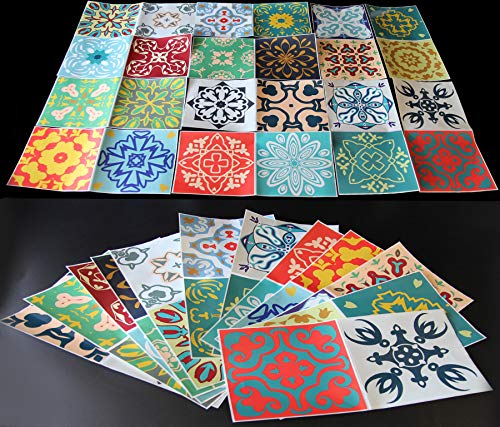 24x Color de la mezcla Lámina impresa 2d PEGATINAS lisas para pegar sobre azulejos cuadrados de 15cm en cocina, baños – resistentes al agua y aceite, Azulejos decorativos adhesivos 24x Color de la mezcla Lámina impresa 2d PEGATINAS lisas para pegar sobre azulejos cuadrados de 15cm en cocina, baños – resistentes al agua y aceite, Azulejos decorativos adhesivos