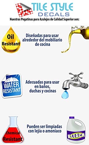 24x gris Lámina impresa 2d PEGATINAS lisas para pegar sobre azulejos cuadrados de 15cm en cocina, baños – resistentes al agua y aceite